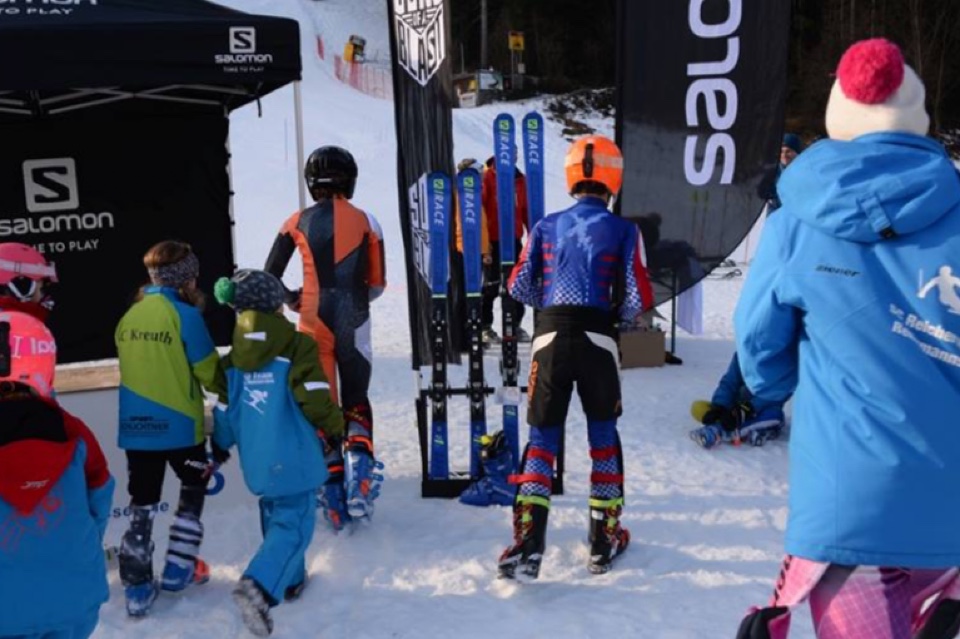 Salomon skis snowboards helmets googles and shoes displays 16