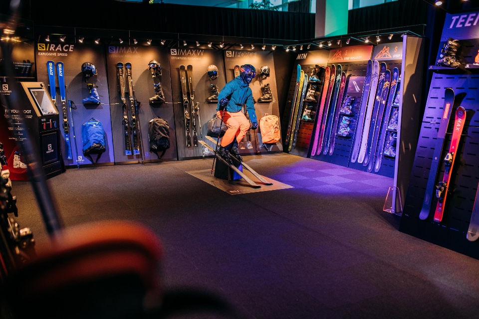 Salomon skis snowboards helmets googles and shoes displays 14