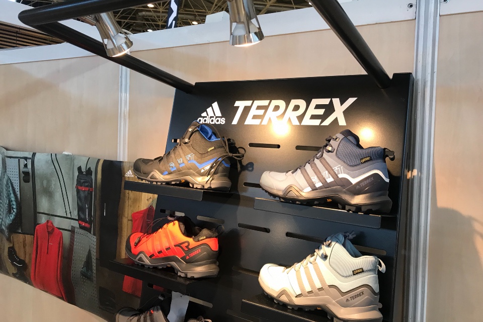 Adidas Terrex textile shoes displays