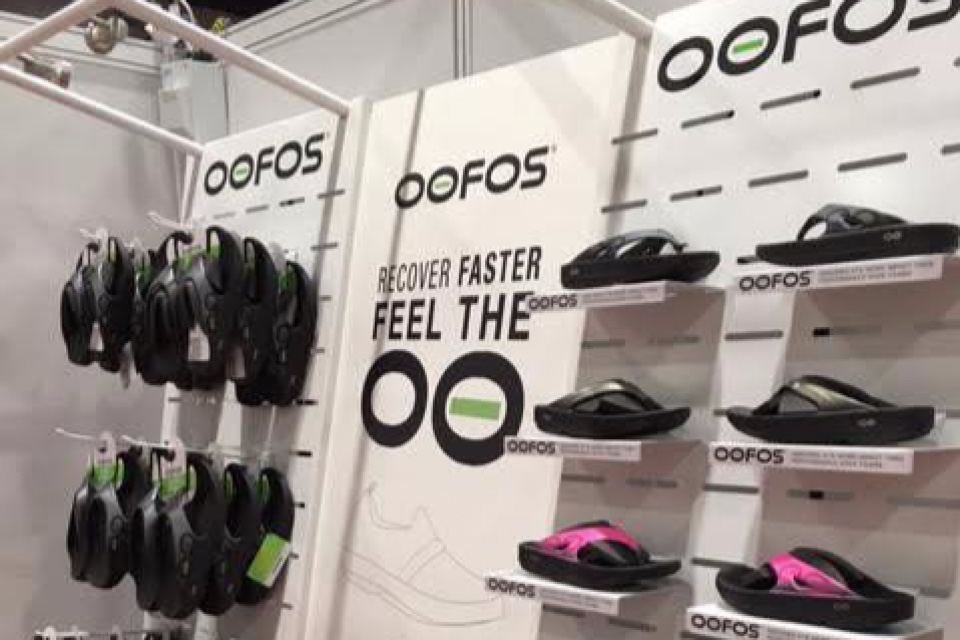 Oofos shoes displays