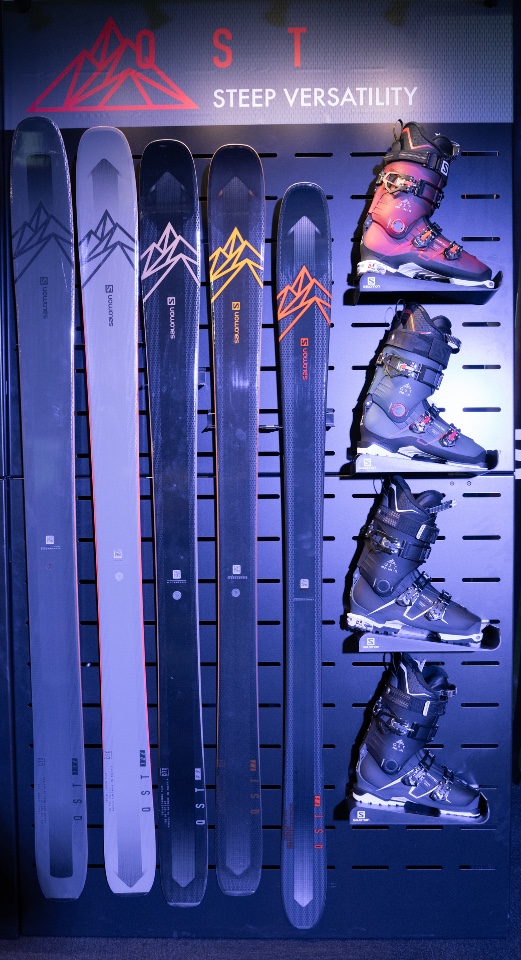 Salomon skis snowboards helmets googles and shoes displays 8