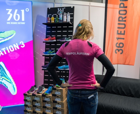 361° running shoes displays