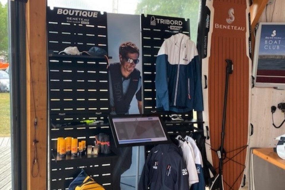 Tribord sailing textile and accessories displays