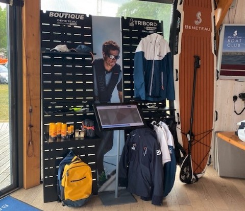 Tribord sailing textile and accessories displays