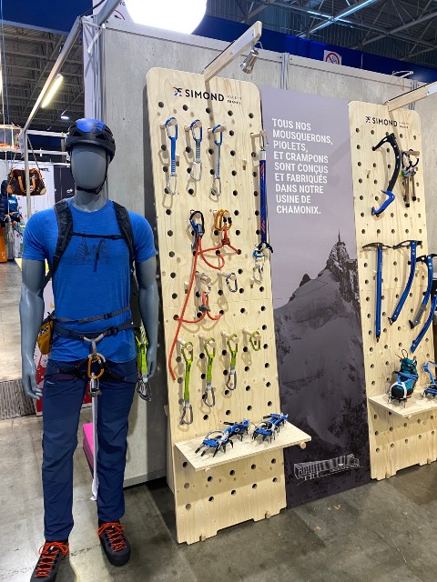 Simond climbing equipment displays