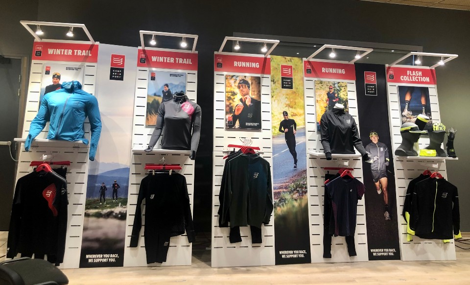 Compressport trail running textile displays 2