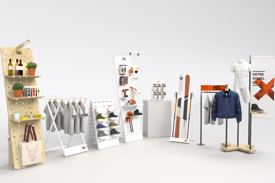 A range of displays, accessories and wardrobes