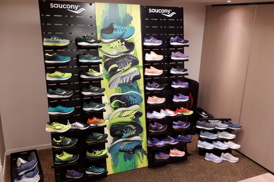 Saucony shoes displays